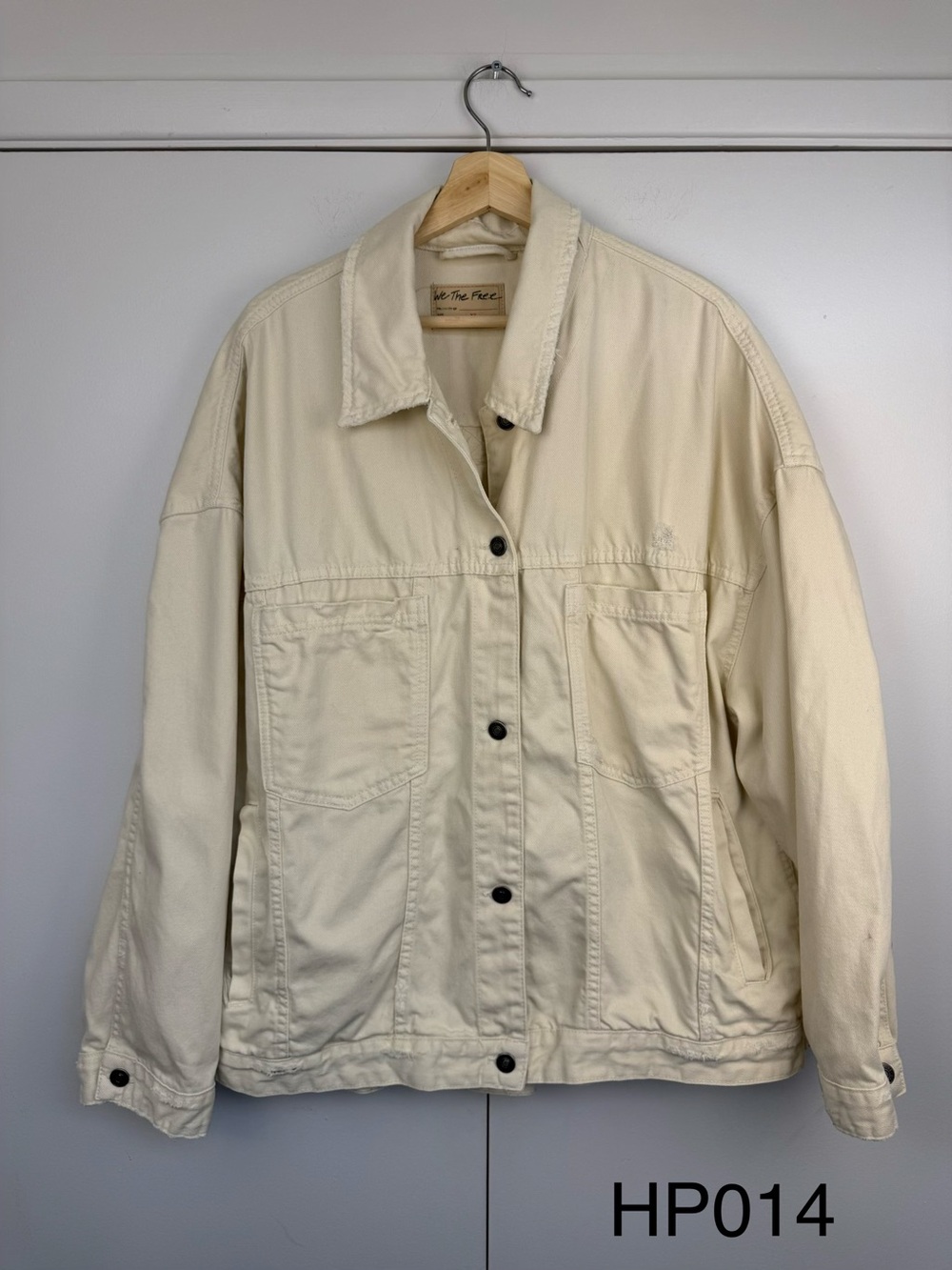 Free People We The Free Cream Oversized Denim Jacket XL